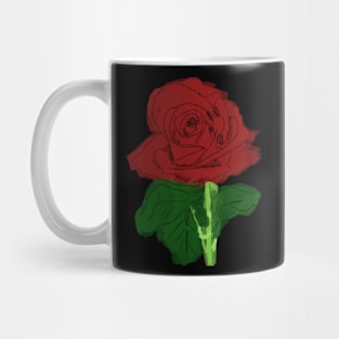 Painted Romantic red rose design Mug